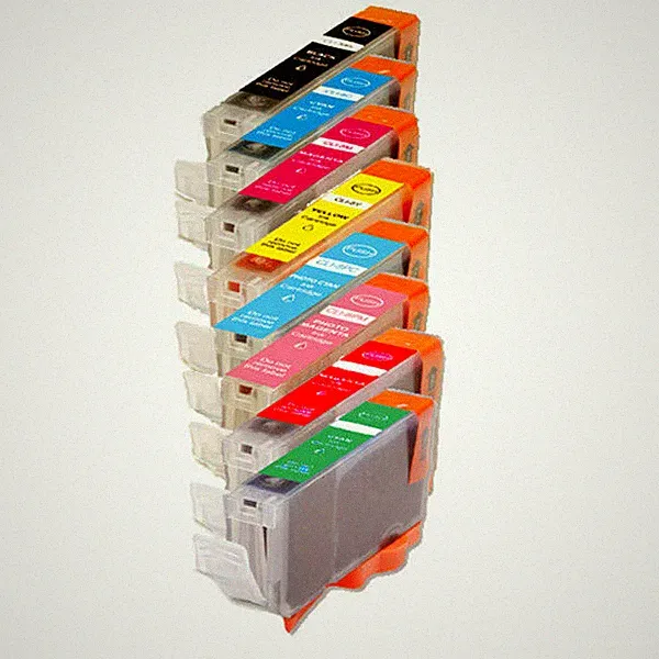 8 New CLI-8 Ink Set w/ smart chip for Red & Green Photo Pro9000 Mark II