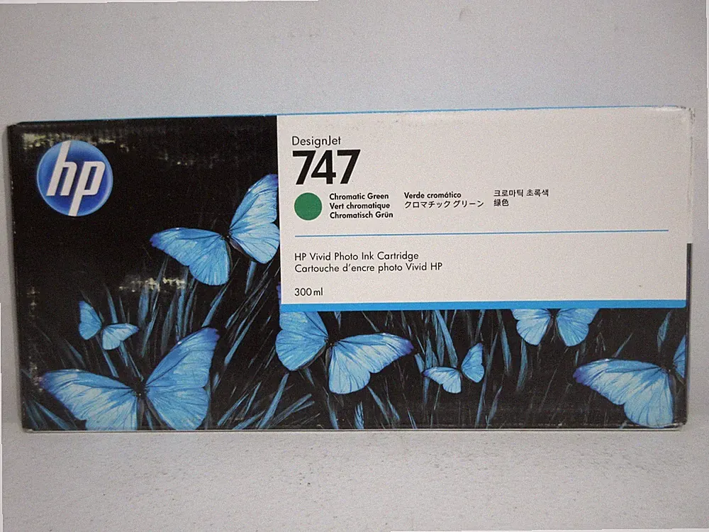 HP 747 Chromatic Green Vivid Photo Ink P2V84A DesignJet 300ml UNOPENED EXPIRED