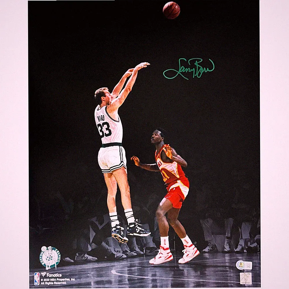 Larry Bird Signed Green Ink Boston Celtics 16x20 Basketball Photo (Beckett)