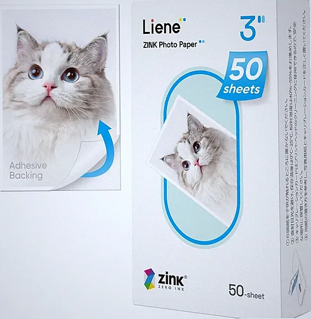 Liene Zink Photo Paper 2x3″ 50 Sheets, Premium Printer Black