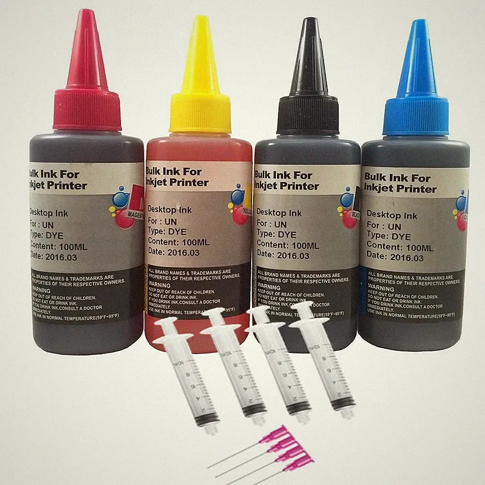 Bulk refill ink bottle for HP Canon Brother Lexmark inkjet printer, 12 colors