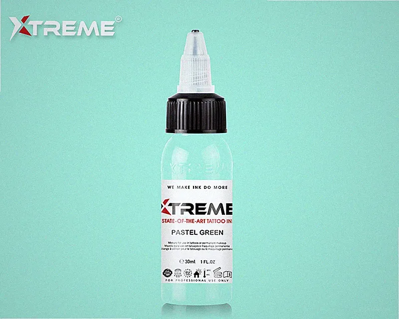 PASTEL GREEN Xtreme Ink Premium Bright Solid Color Tattoo Pigment Made in USA