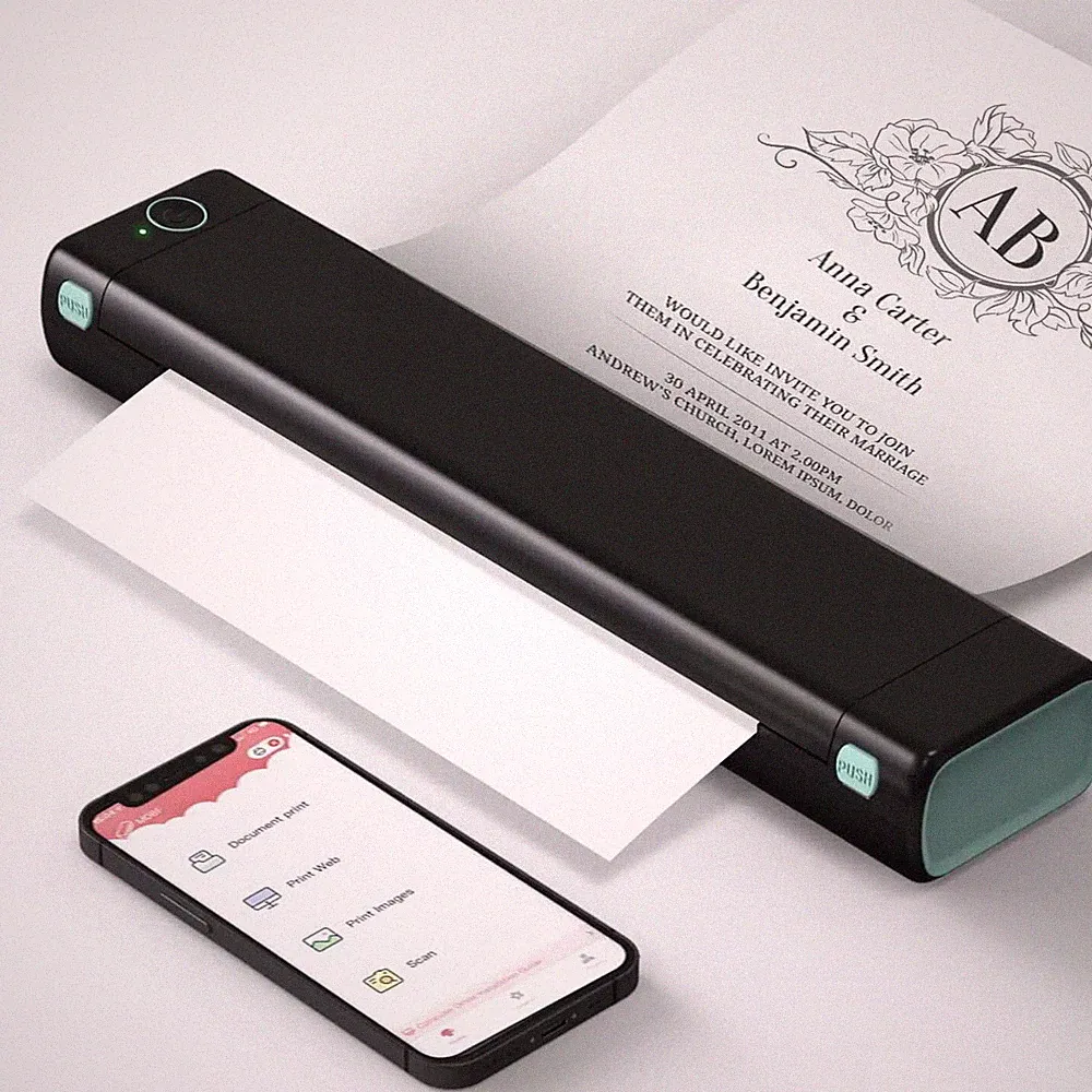 Phomemo M08F Thermal Printer A4 Portable Inkless Printer for Travel or A4 paper