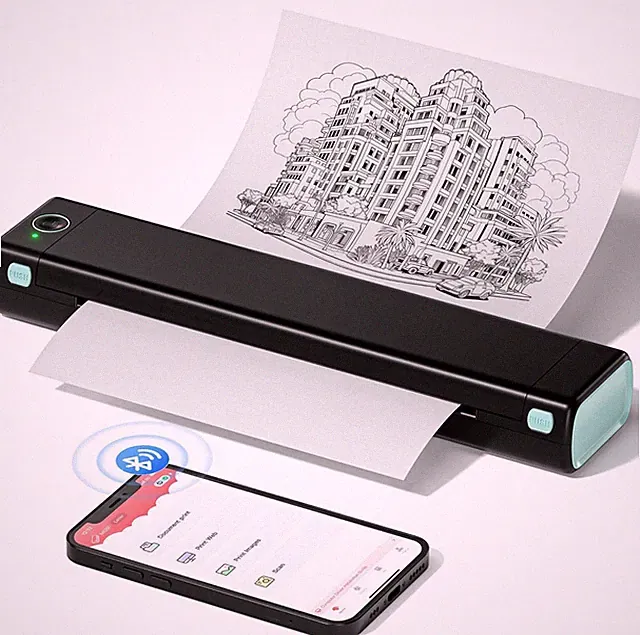 Portable Wireless A4 Bluetooth Thermal Inkless Mobile Printer Phomemo M08F Lot